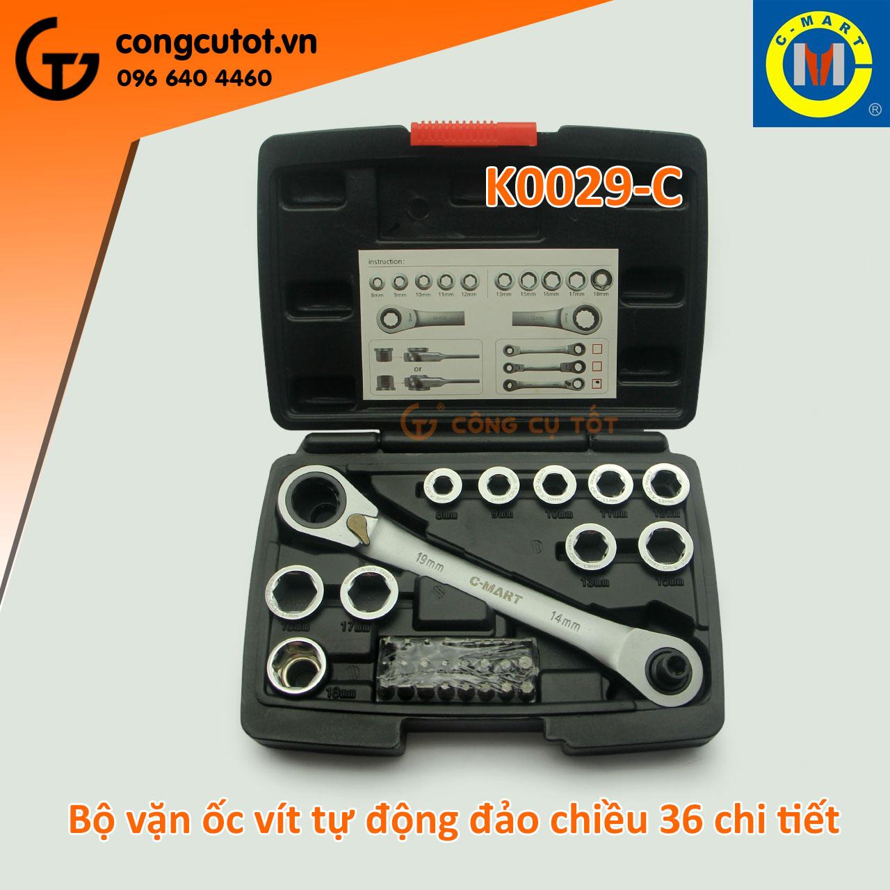 Bộ cờ lê tự động đảo chiều 36 chi tiết C-mart K0029-C