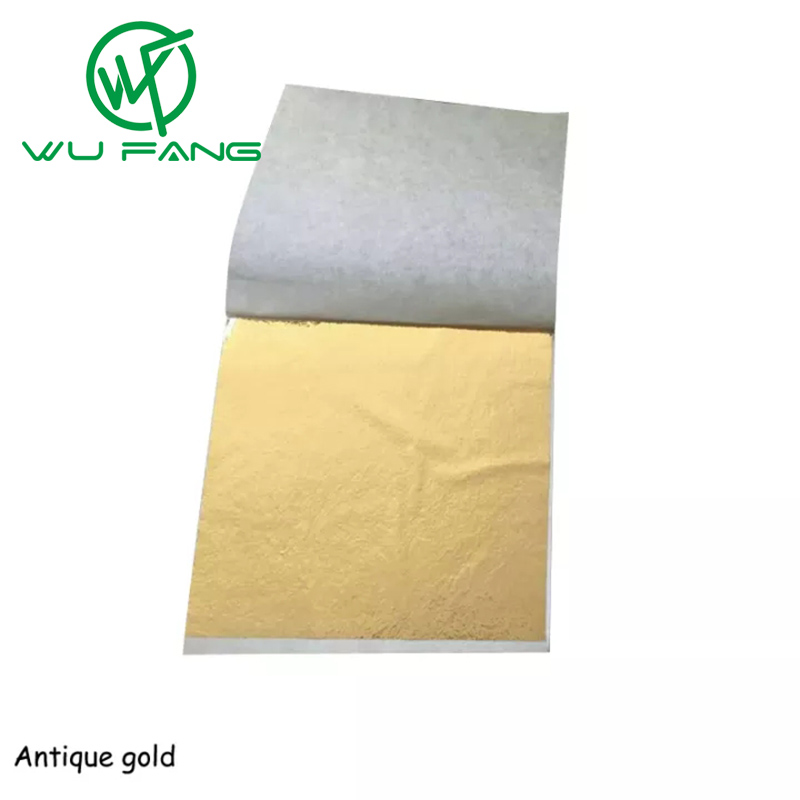 WU FANG 100 Tờ Giấy Thiết Kế Trang Trí Thủ Công Tự Làm Giả Vàng Bạc Đồng Giả Thủ Công Nghệ Thuật Tấm Lá, Giấy Bạc 9X9Cm