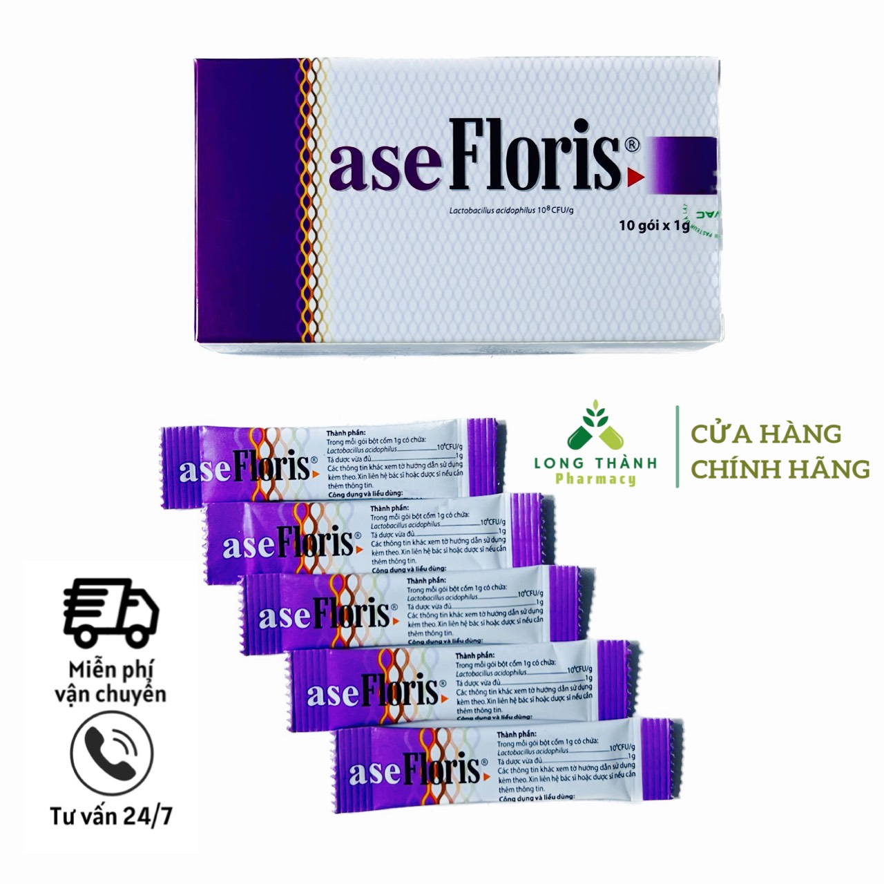 Men tiêu hóa Ase Floris - Giảm tiêu chảy, rối loạn tiêu hóa ở trẻ em và người lớn (Hộp 10 gói)