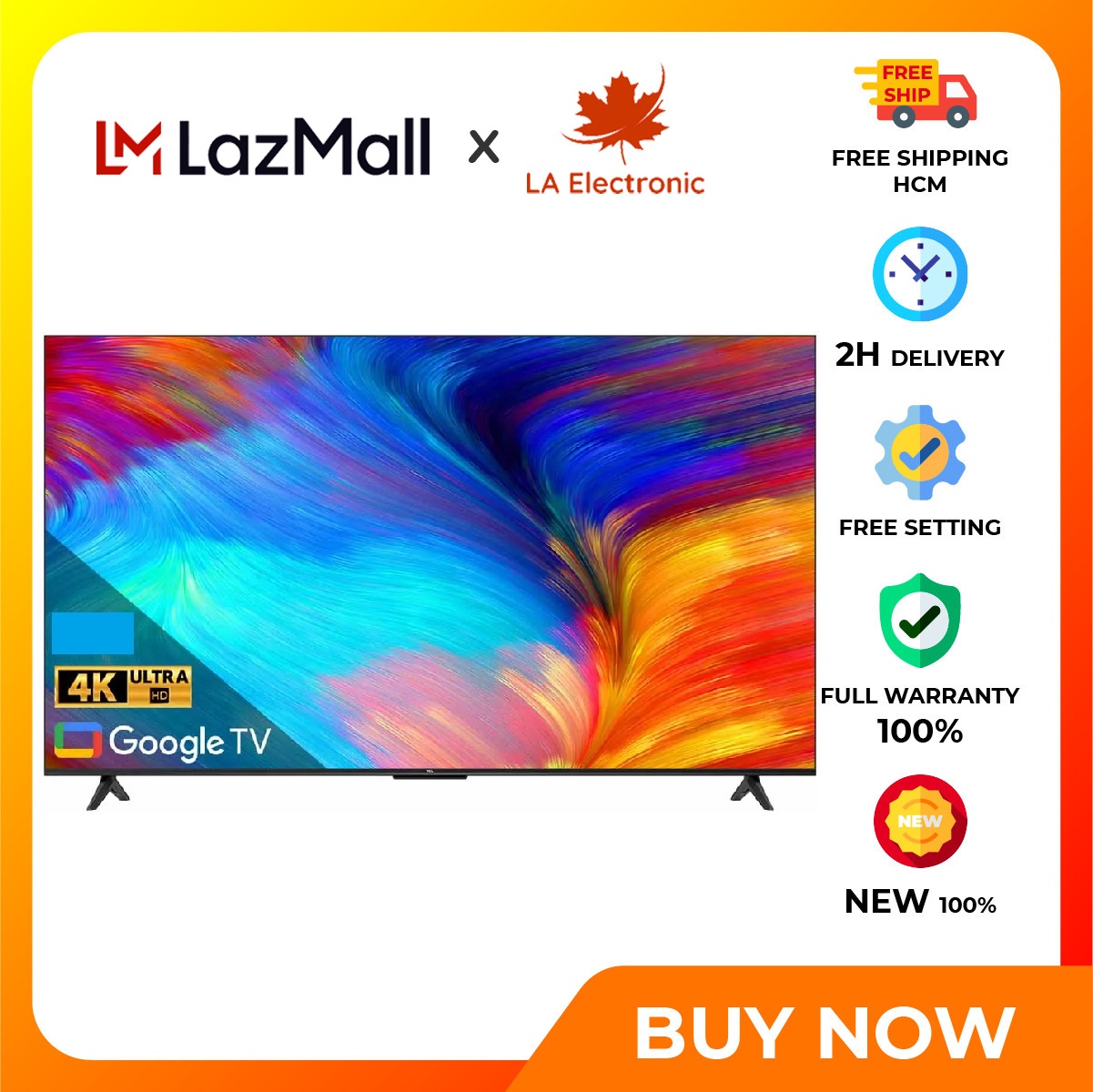 Google tivi tcl led 4k 65 inch 65p638 - miễn phí vận chuyển hcm - hệ điều hành google tv thiết kế thanh mảnh, độ phân giải 4k rõ nét gấp 4 lần tv full hd công nghệ âm thanh dolby audio