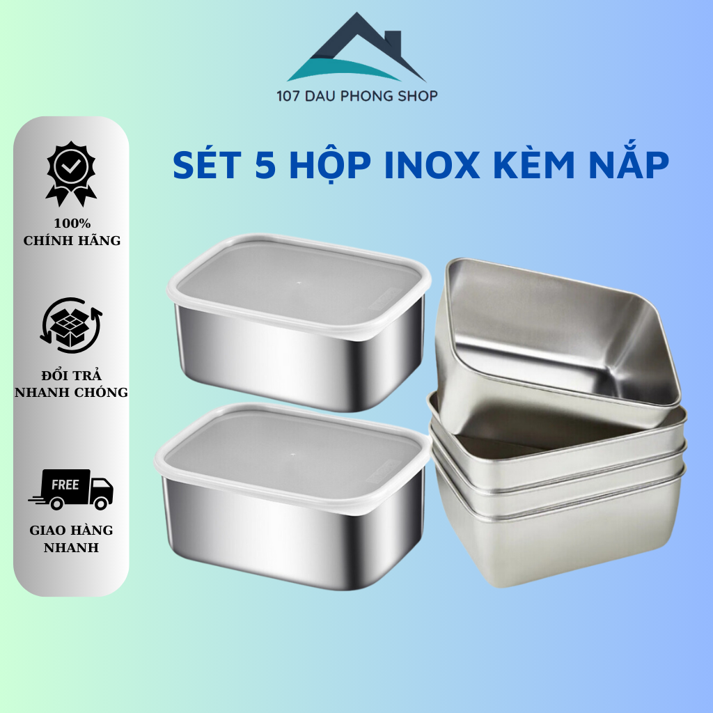 Hộp đựng thực phẩm tủ lạnh kèm nắp đậy nhựa