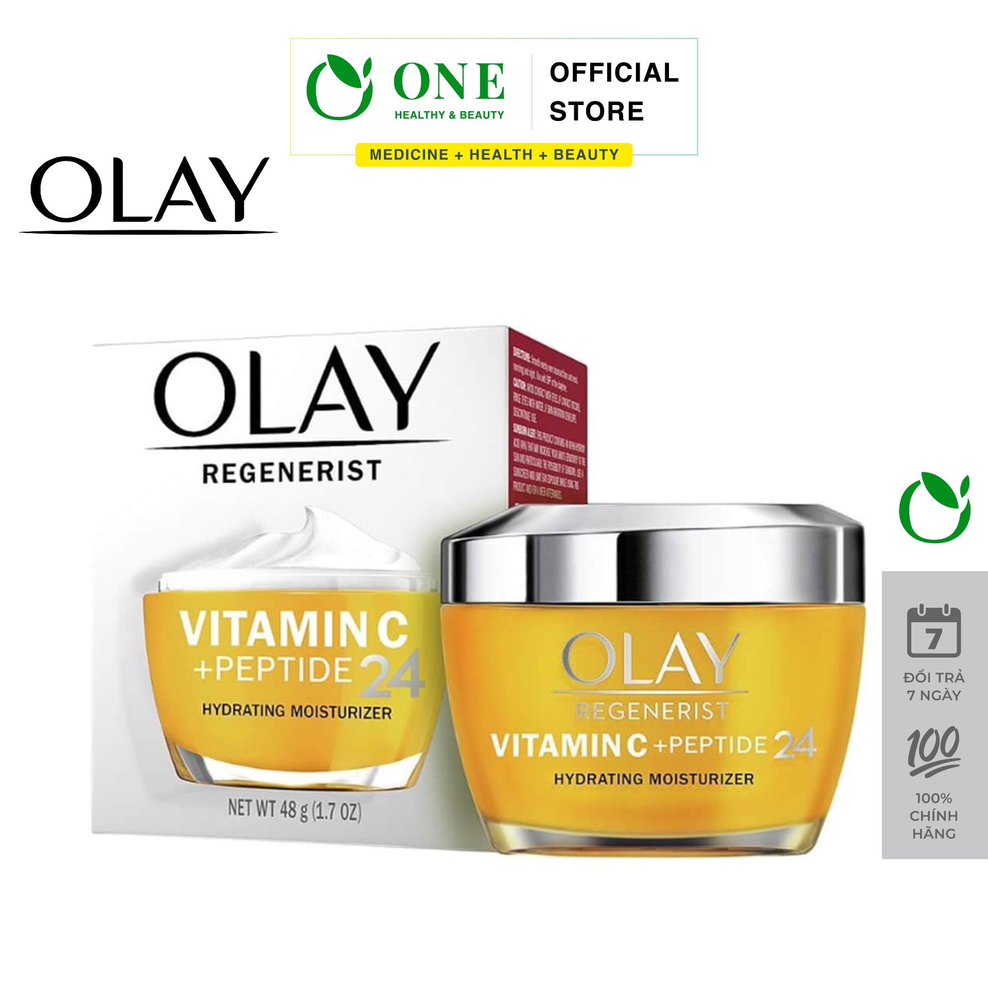 Kem dưỡng ẩm, trẻ hóa, làm trắng da Olay Regenerist Vitamin C+ Peptide 24 Hydrating Moisturizer 48g