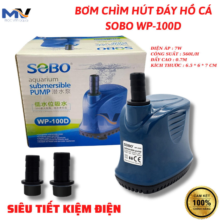 MV - MÁY BƠM CHÌM HÚT ĐÁY 360 ĐỘ HỒ CÁ SOBO WP-100D; WP-200D; WP-300D; WP-500D, WP-600D; WP-700D CHẠY ÊM ÁI VÀ SIÊU BỀN BỈ | CỬA HÀNG CÁ CẢNH VÀ THIẾT BỊ LỌC NƯỚC HỒ CÁ MỘC VINH AQUA