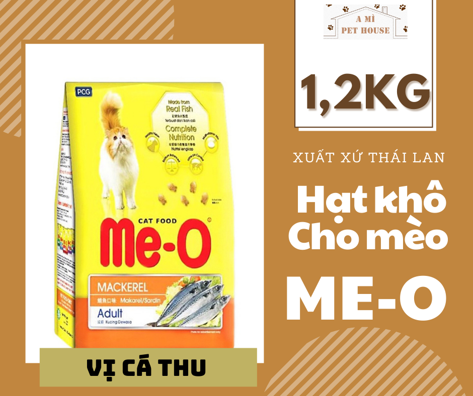 Thức ăn cho mèo me-o vị cá thu | hạt khô me-o 1,2kg