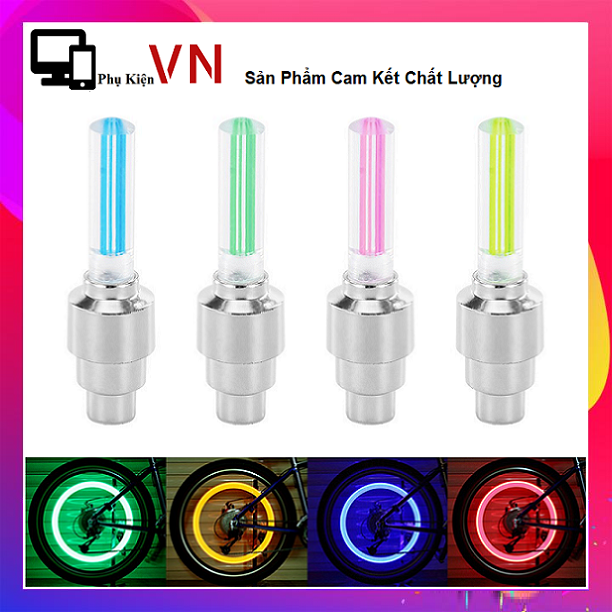 Bộ 2 đèn LED gắn van bánh xe đạp, xe máy, xe ô tô phát sáng khi chuyển bánh / Đèn Led gắn van xe đạp - xe máy cực độc đáo