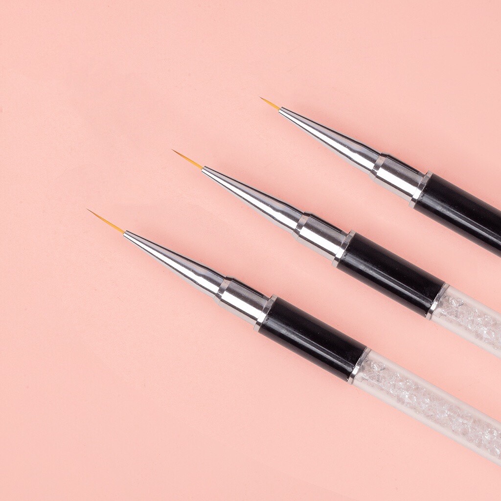 Cọ nét cán đá cao cấp 3 sizes - Cọ vẽ nail chuyên dụng