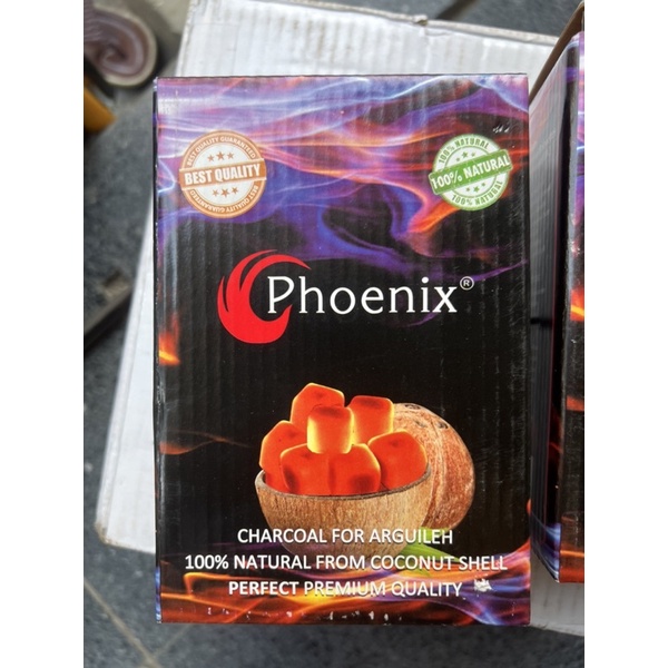 Hộp 1kg than shisha 60 viên- than sinh học - than gáo dừa không khói cao cấp