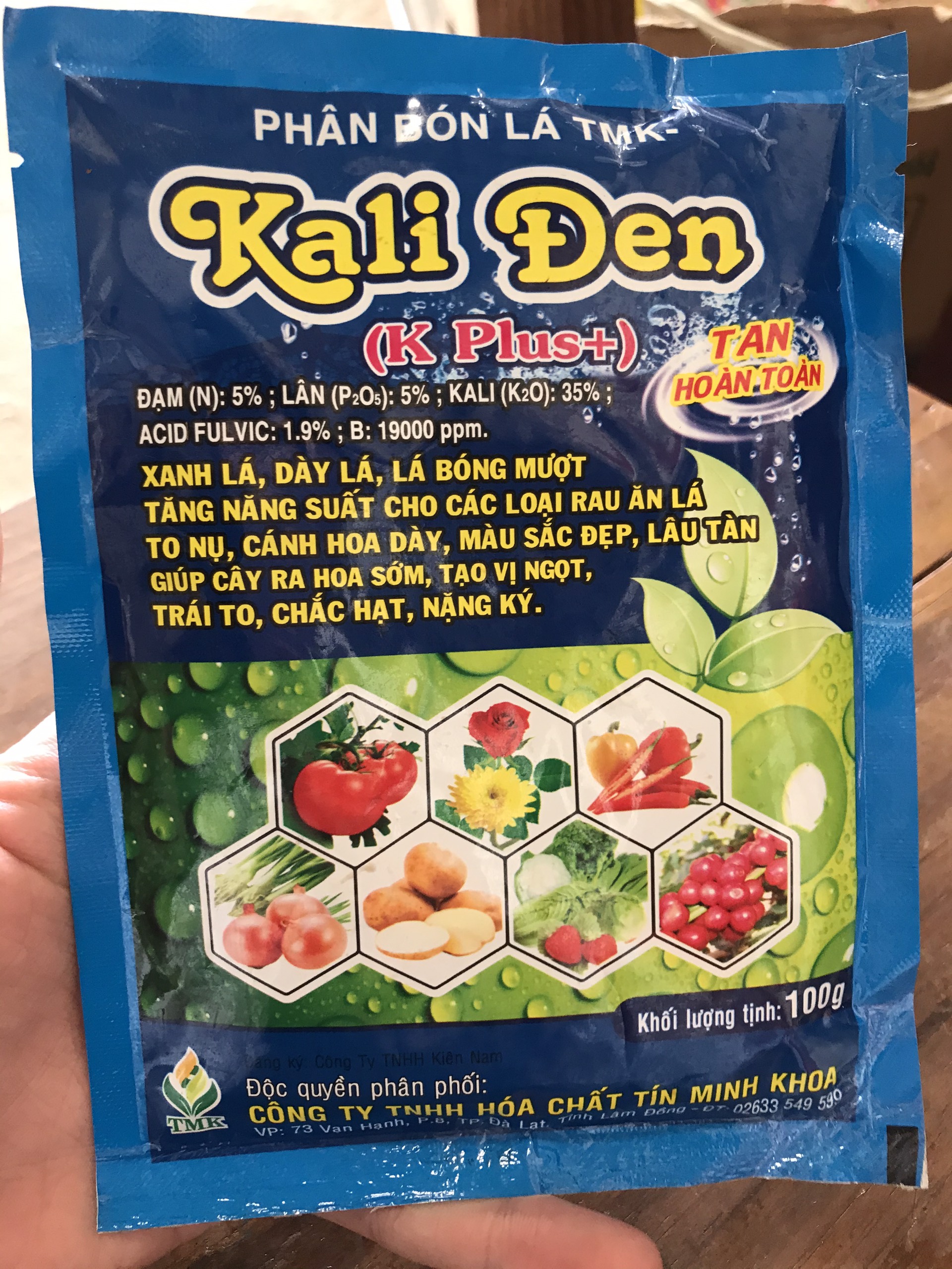 Phân bón lá tmk kali đen 100gram