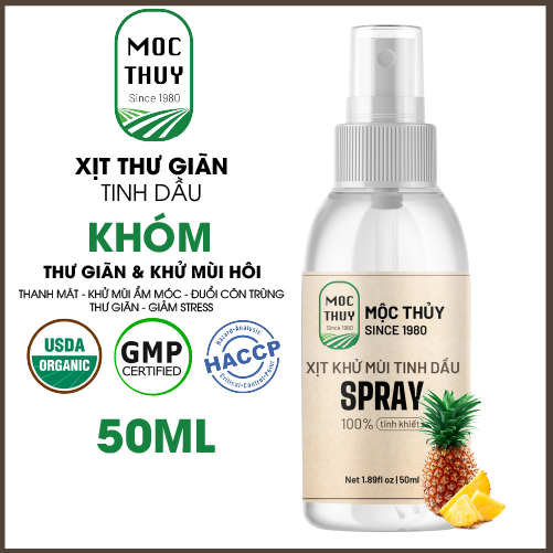 Xịt thơm phòng tinh dầu Khóm Mộc Thủy- 50ml/250ml- đuổi muỗi khử mùi hiệu quả