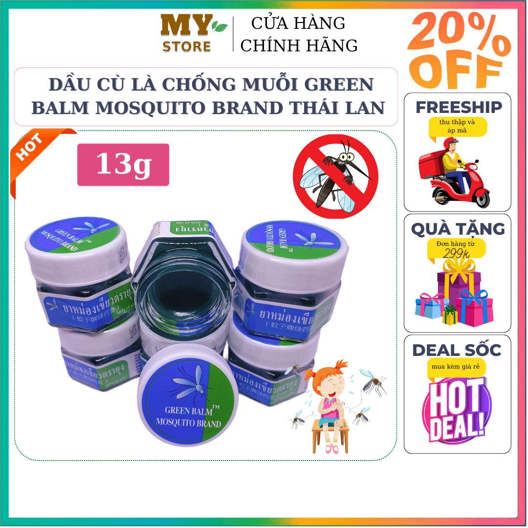 Dầu cù là chống muỗi green balm mosquito brand thái lan 13g
