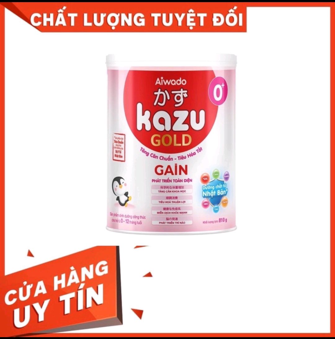 Sữa bột kazu gain gold 0+ 810g tăng cân cho tre 0-12 tháng