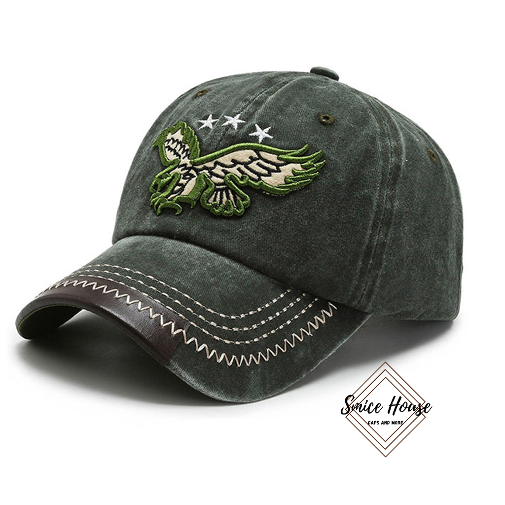 [HCM]Nón lưỡi trai jeans thêu đại bàng cá tính - Mũ nam nữ phong cách bụi bặm cao cấp che nắng có thể chỉnh size - Smice House