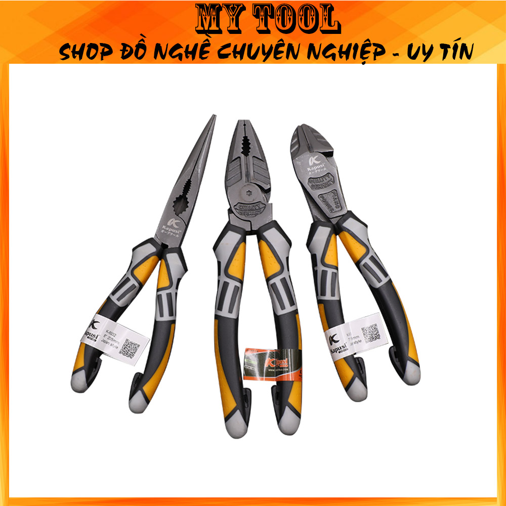 Kìm,kìm nhật,bộ 3 kìm điện kapusi nhật xuất đức 8 inch cao cấp