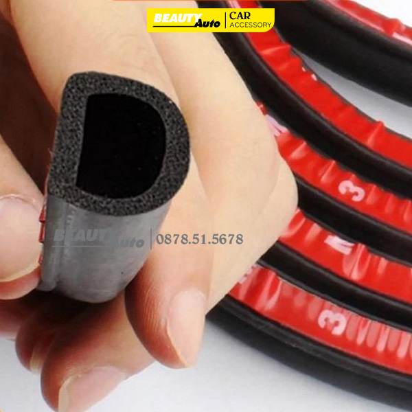 Combo 10m tặng keo 3M | gioăng cao su chữ D kt10x10mm gioăng chống ồn, chống bụi xe hơi, ron D phù hợp cho mọi loại xe