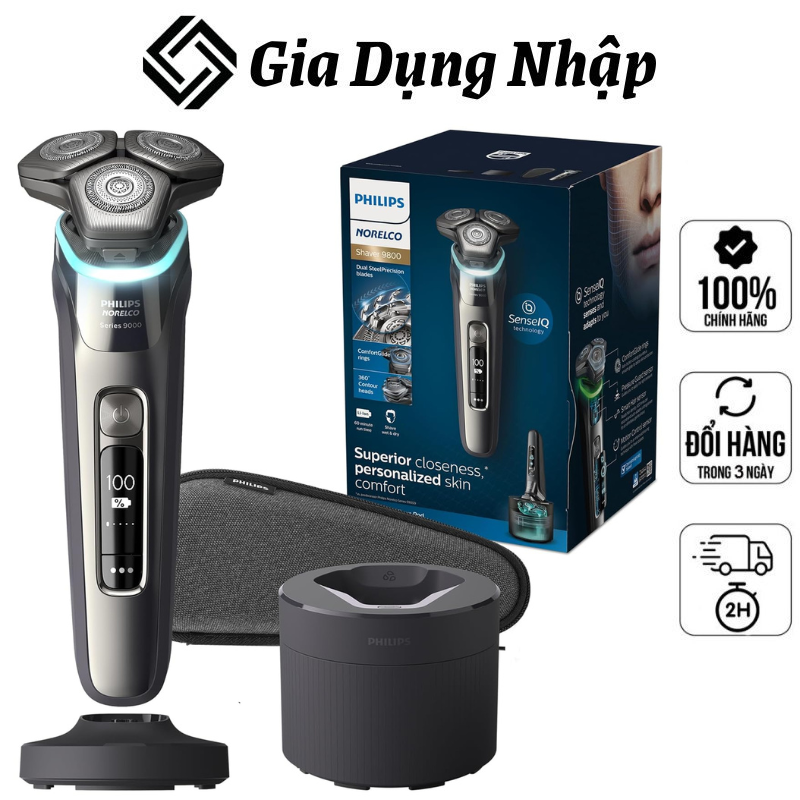 Máy cạo râu philips series 9000 - philips s9987/55, máy tông đơ, máy tăng đơ, philips shaver, lưỡi tự mài, sạc nhanh, made in nertherlands, bh 12 tháng