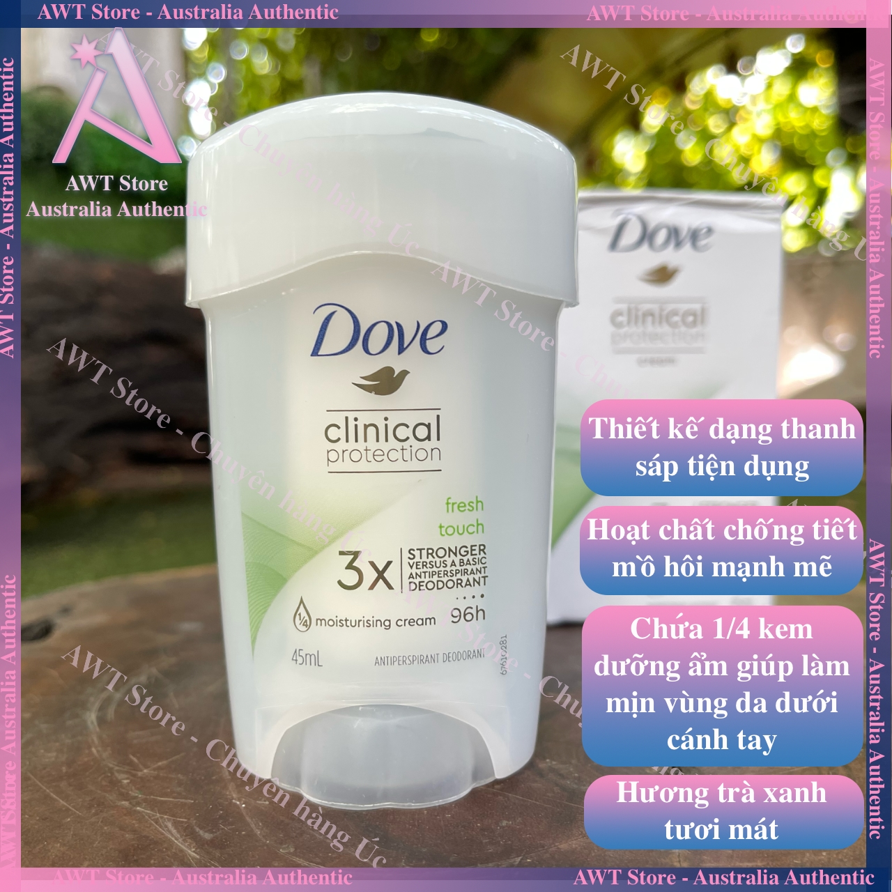Lăn nách dạng sáp khử mùi cho nữ Dove Women Deodorant Cream Stick 40g
