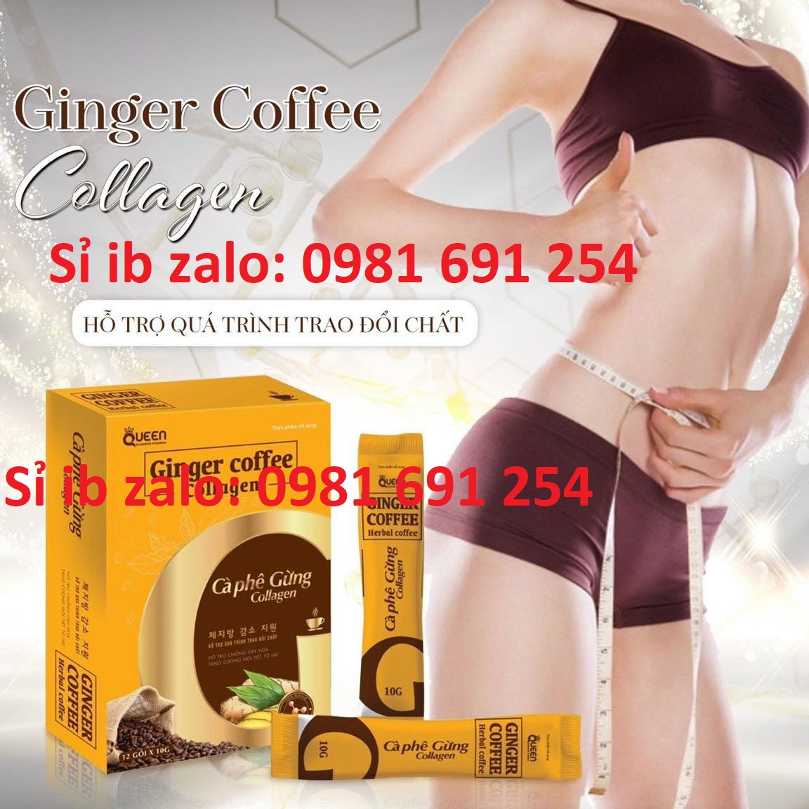 Cà phê gừng collagen - giảm cân đẹp da tốt cho tiêu hoá