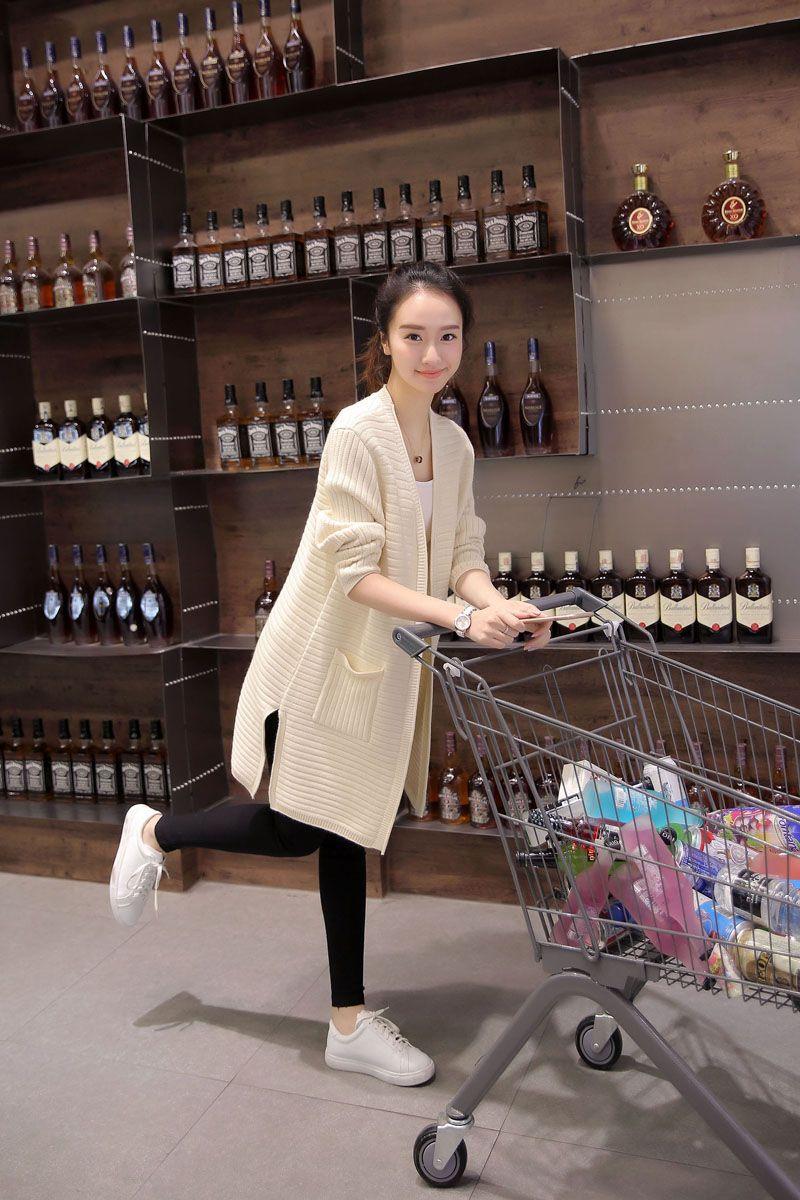 Áo khoác len dáng dài xẻ tà cách điệu - hàng Quảng Châu chất đẹp