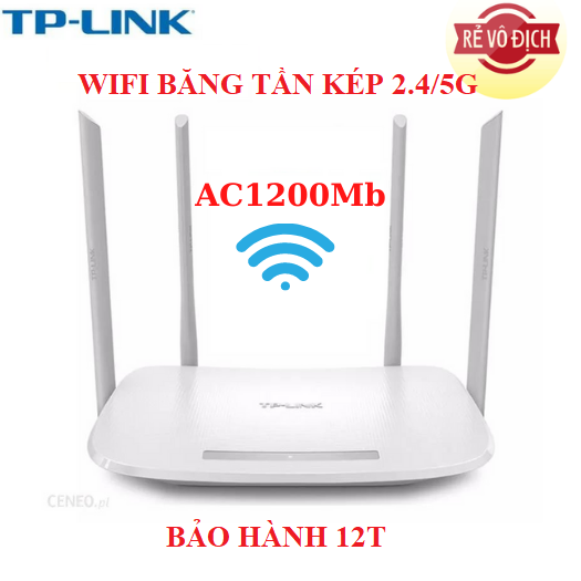 [BẢO HÀNH 12T]Bộ phát wifi TPLINK 4 râu sóng xuyên tường tốc độ cao AC1200Mb, bộ thu sóng wifi, router wifi băng tần kép, modem wifi 2 băng tần sóng 5G, thu sóng wifi , kích sóng wifi
