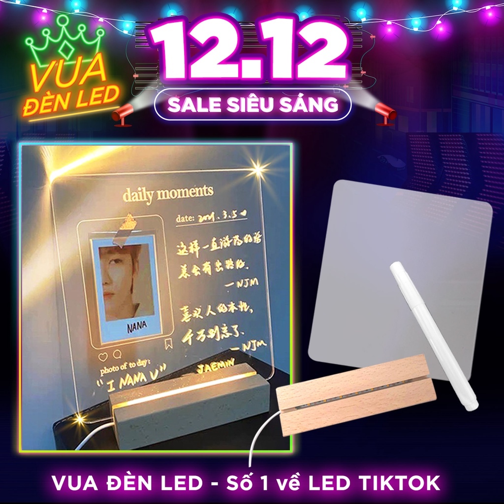 Đèn Ghi Chú Gắn Bảng Acrylic để bàn làm việc làm đèn trang trí đèn ngủ làm quà tặng dễ thương