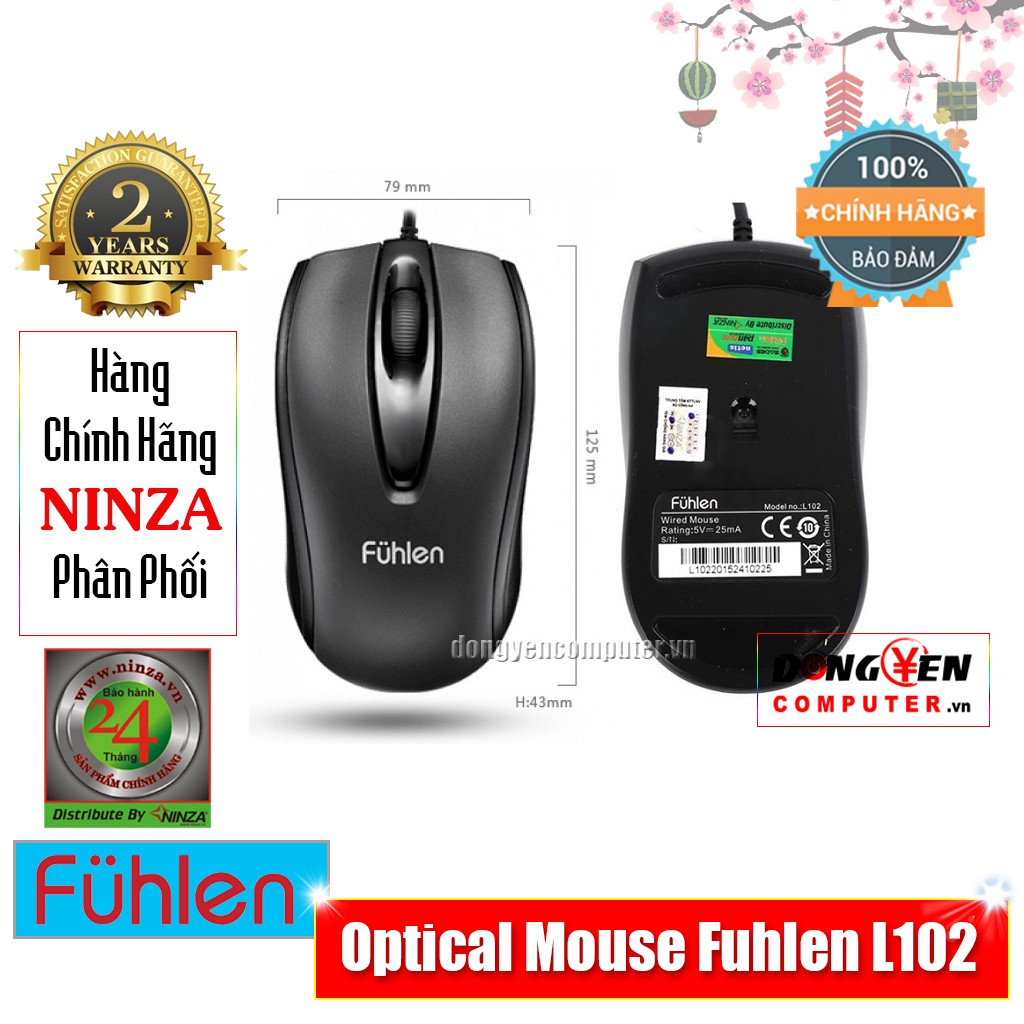 Chuột quang có dây Fuhlen L102 1000DPI | BH 2 NĂM |