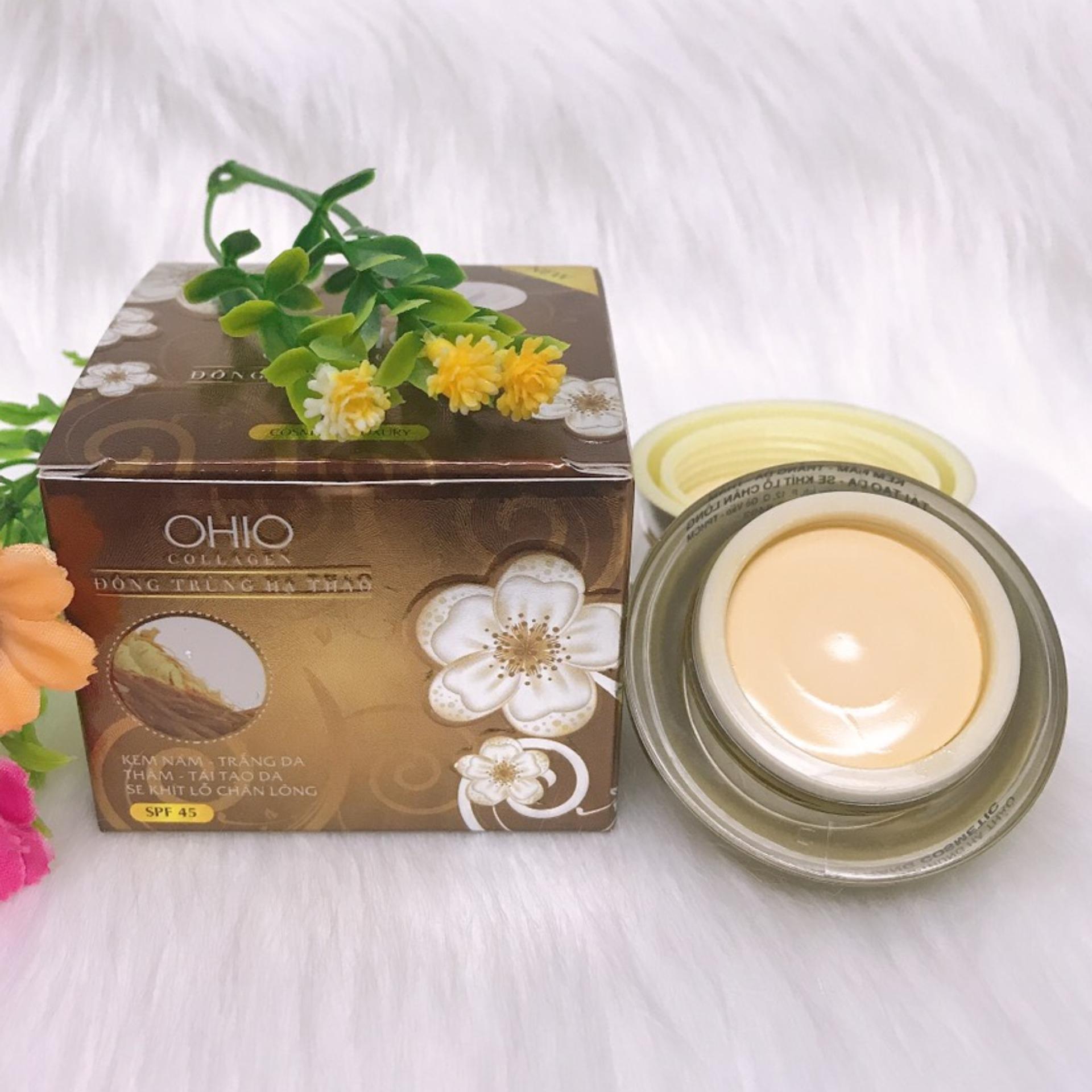 [HCM]Kem Nám - Trắng Da - Thâm - Tái Tạo - Se Khít Lỗ Chân Lông OHIO Collagen (Đông Trùng Hạ Thảo 20g)