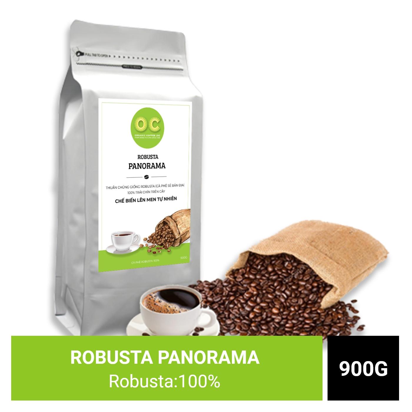 Robusta _cà phê hạt rang đậm oc organic coffee 900g