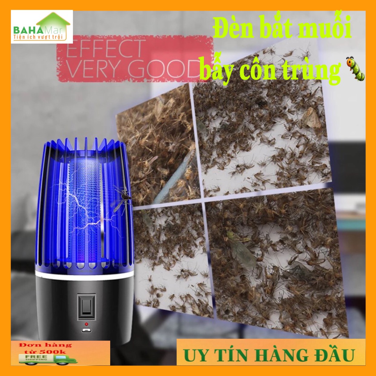 ĐÈN DIỆT MUỖI - DIỆT CÔN TRÙNG ĐA CHỨC NĂNG SẠC ĐIỆN "BAHAMAR" vừa là đèn LED với ánh sáng xanh thu hút côn trùng và muỗi và tia cực tím tiêu diệt. Đèn diệt muỗi có lưới an toàn với trẻ nhỏ và người dùng