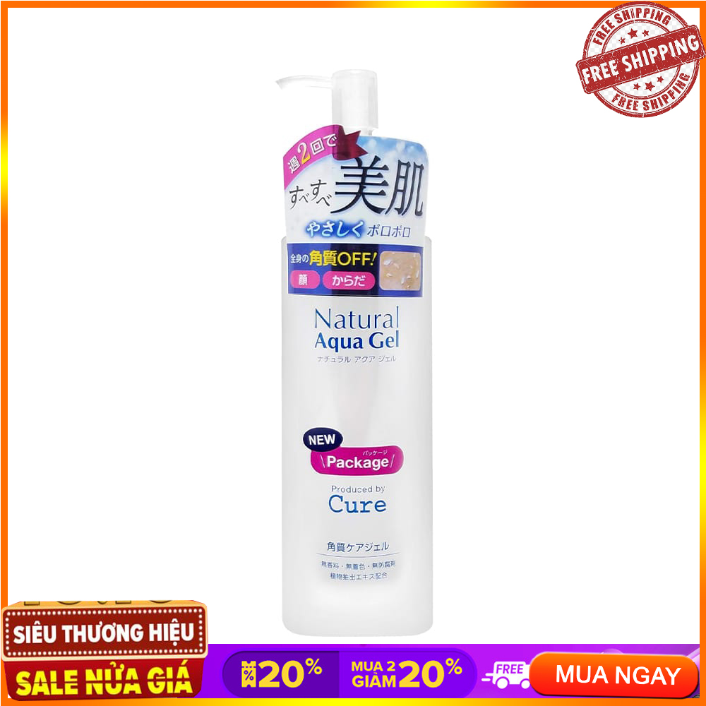 Gel tẩy tế bào chết Cure Natural Aqua 250g ,Tẩy Tế Bào Chết Da Mặt, - Nhẹ nhàng loại bỏ các tế bào chết, bã nhờn, bụi bẩn để làn da trở nên mượt mà, sáng đẹp hơn.