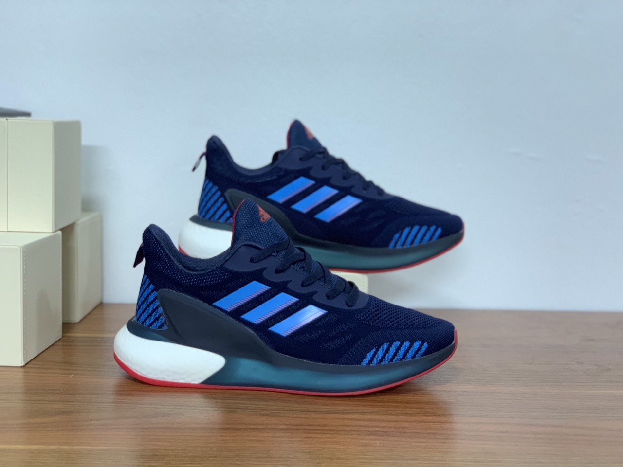 Full box + freeship - giày thể thao nam adidas alphabonce 2023 bản xanh trắng - sneaker hot 2023