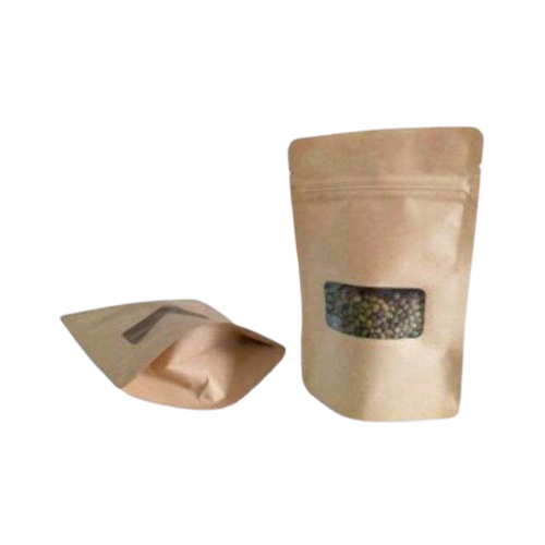 1kg túi zip giấy có cửa sổ đựng các loại hạt khô size 200 gram - 15x22cm- cd023