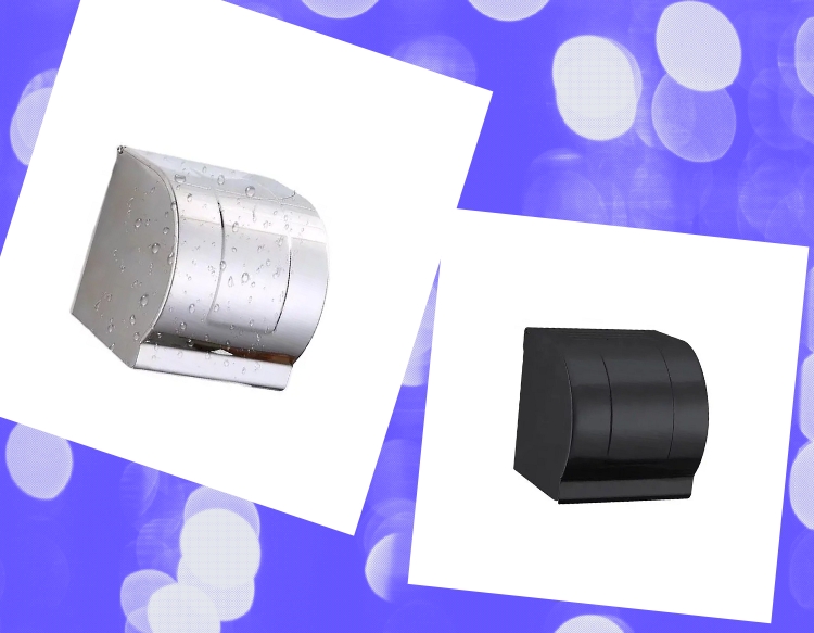 Hộp đựng giấy vệ sinh - Kiểu kín - 2 màu sáng bóng, đen - Chất liệu inox304