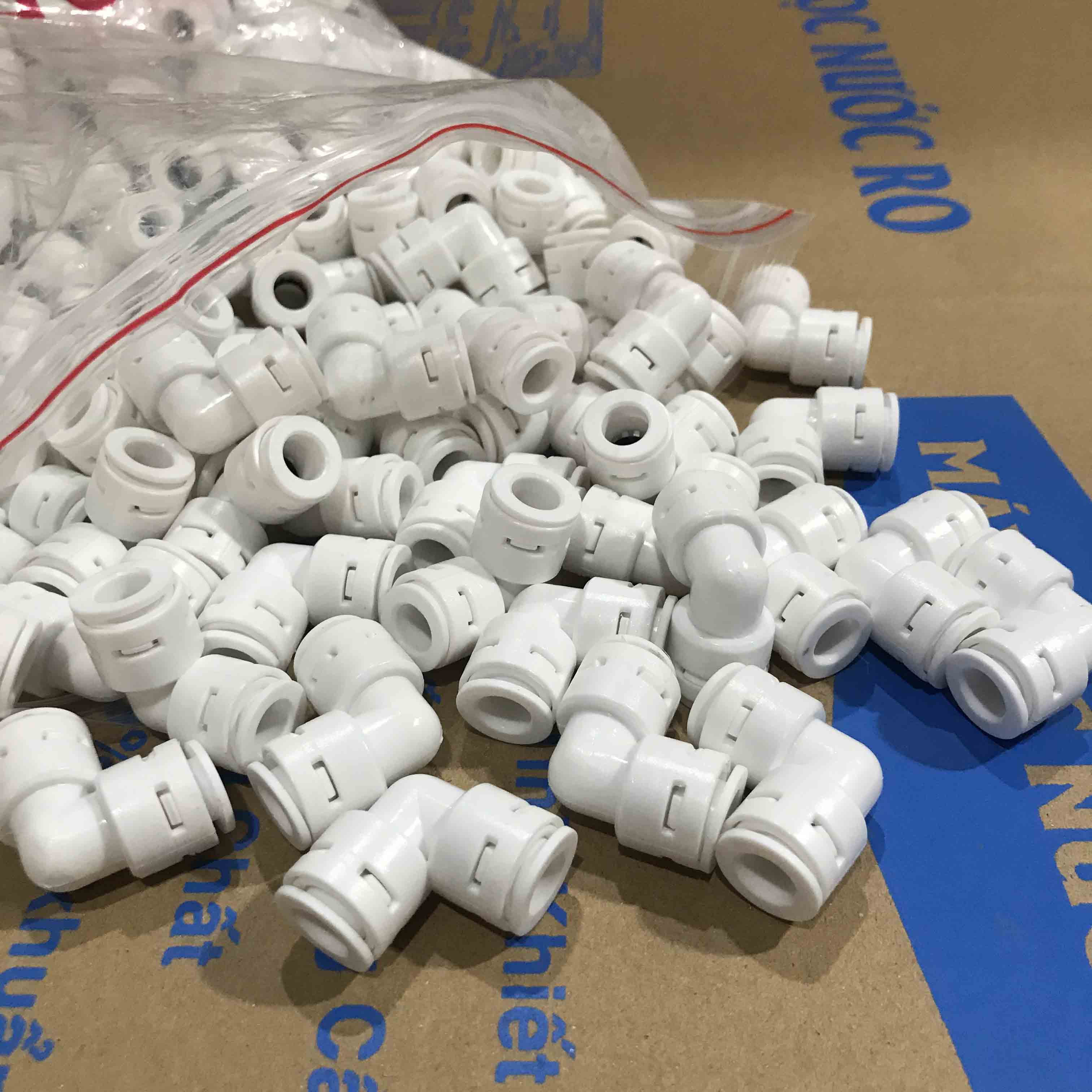cút máy lọc nước , cút máy lọc nước  góc nối nhanh 2 đầu dây phi 10 ( 10 mm )