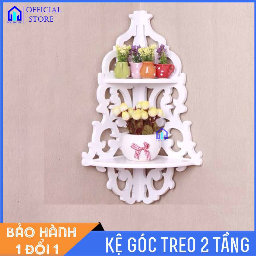 Kệ góc nhà tắm 2 tầng siêu đẹp có tính kháng nước dễ lau chùi màu trắng sang trọng