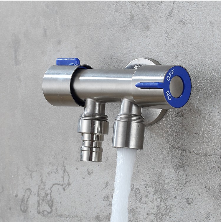 Van nước đa năng 2 cổng xả điều khiển thông minh. Đường kính lắp đặt 20mm. Chất liệu inox bóng. Aone mall