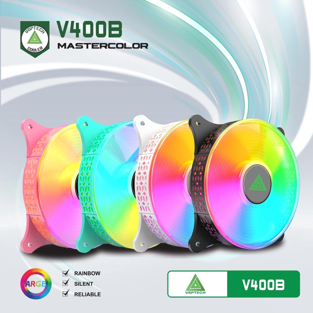 Fan case vsptech led rgb v400b , quạt tản nhiệt led gắn cho case máy tính