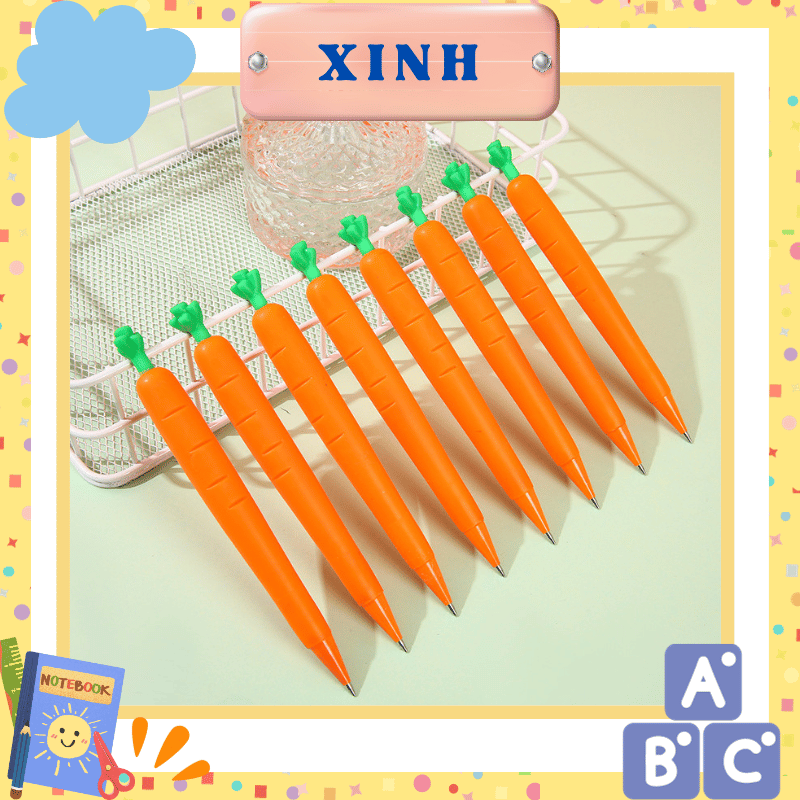 Bút chì bấm 2B hình củ cà rốt ngộ nghĩnh 0.7mm