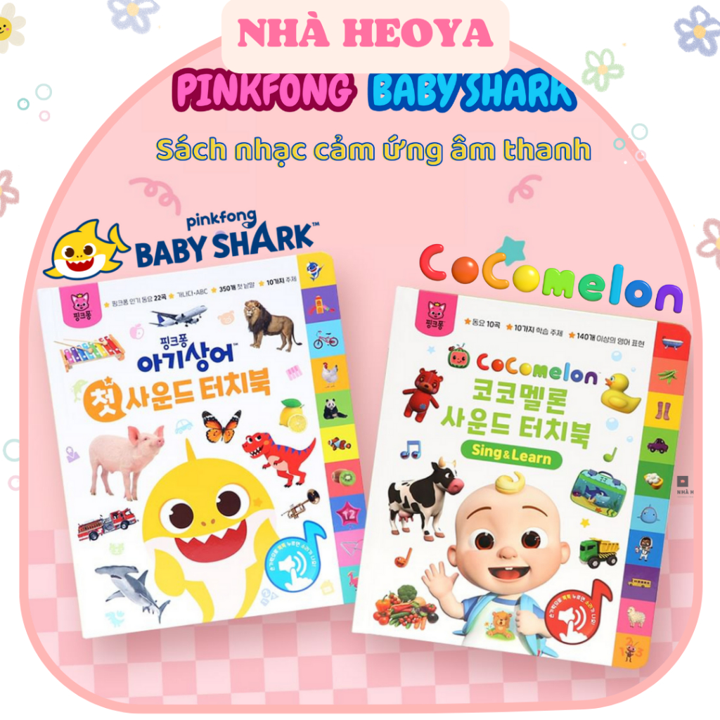 Sách nhạc cảm ứng âm thanh pinkfong babyshark cocomelon nội địa hàn dành cho bé