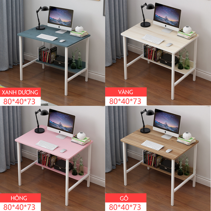 Bàn làm việc, bàn máy tính có giá sách 80*40*74 - M035-1
