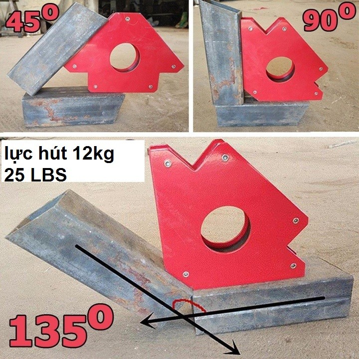 Nam châm ke góc có lỗ lực hút 12kg,nam châm thợ hàn