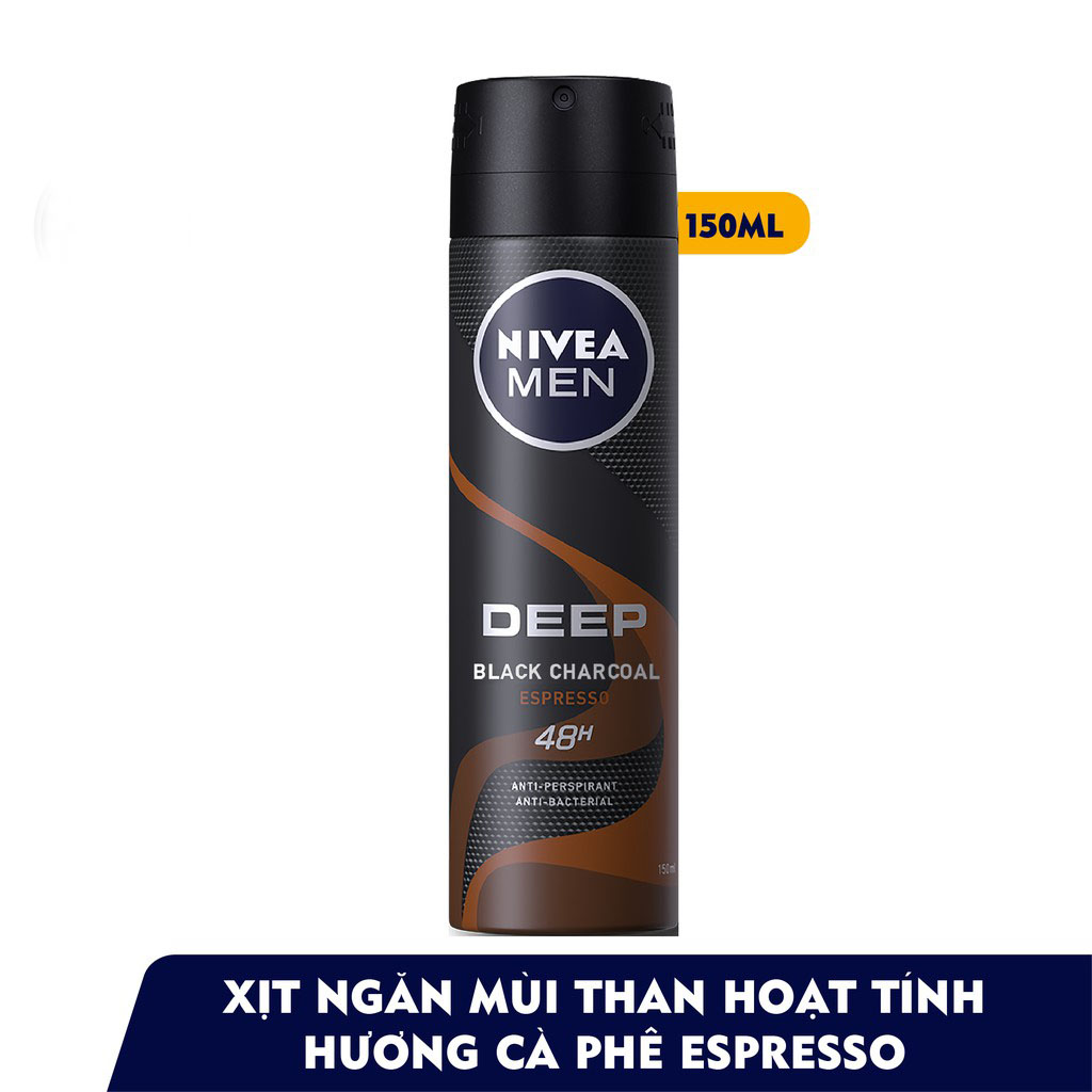 Xịt Ngăn Mùi Nivea Than Đen Hương Espresso  (150ml)