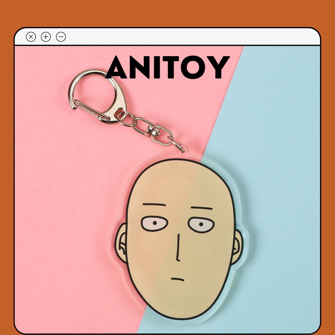 ANITOY Móc khóa acrylic One Punch Man khuôn mặt Saitama