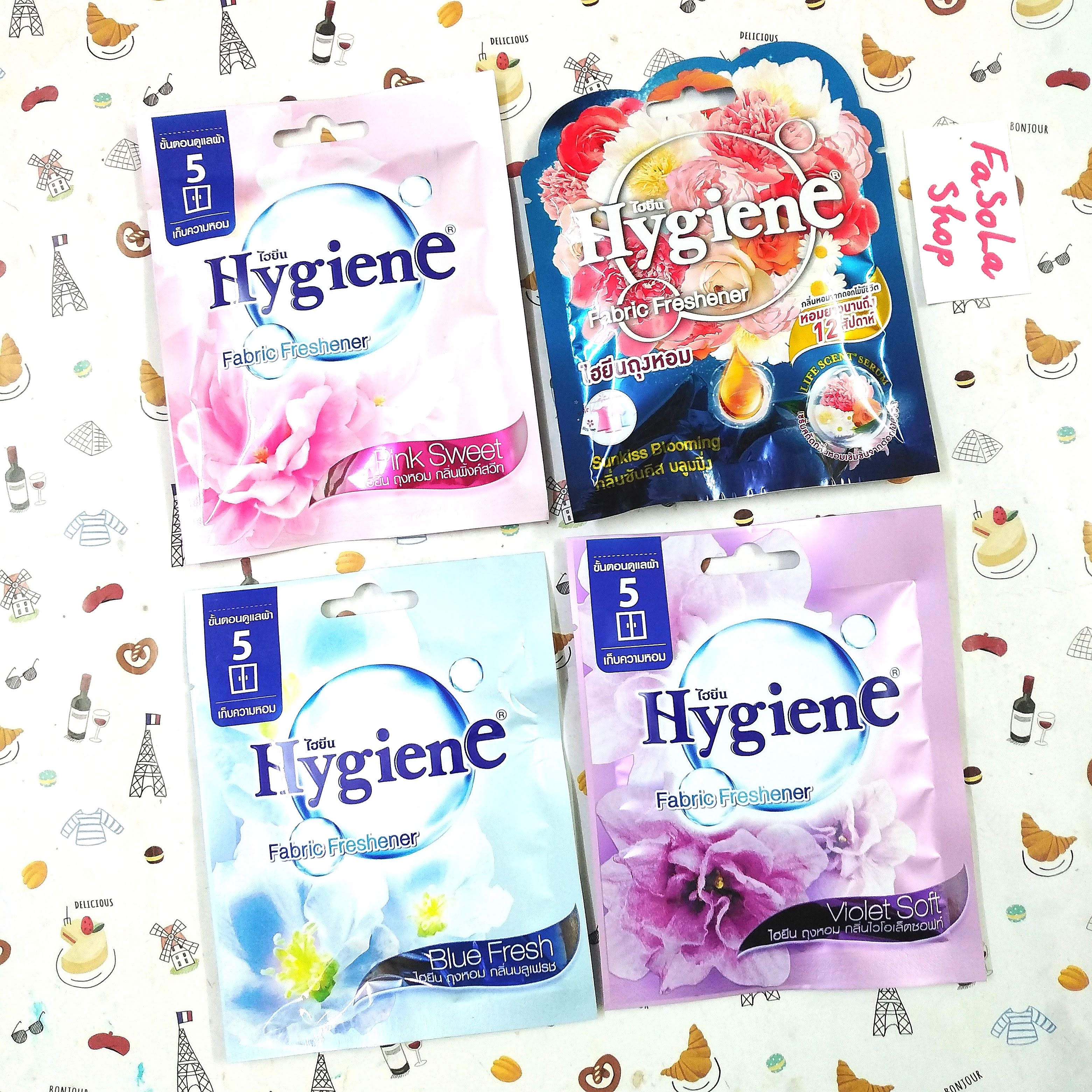 Túi thơm HYGIENE Thái Lan 🇹🇭 mùi nước hoa thơm phòng, tủ quần áo xe ô tô nhà vệ sinh tắm khử mùi hôi ẩm mốc fabric air freshener thơm phòng