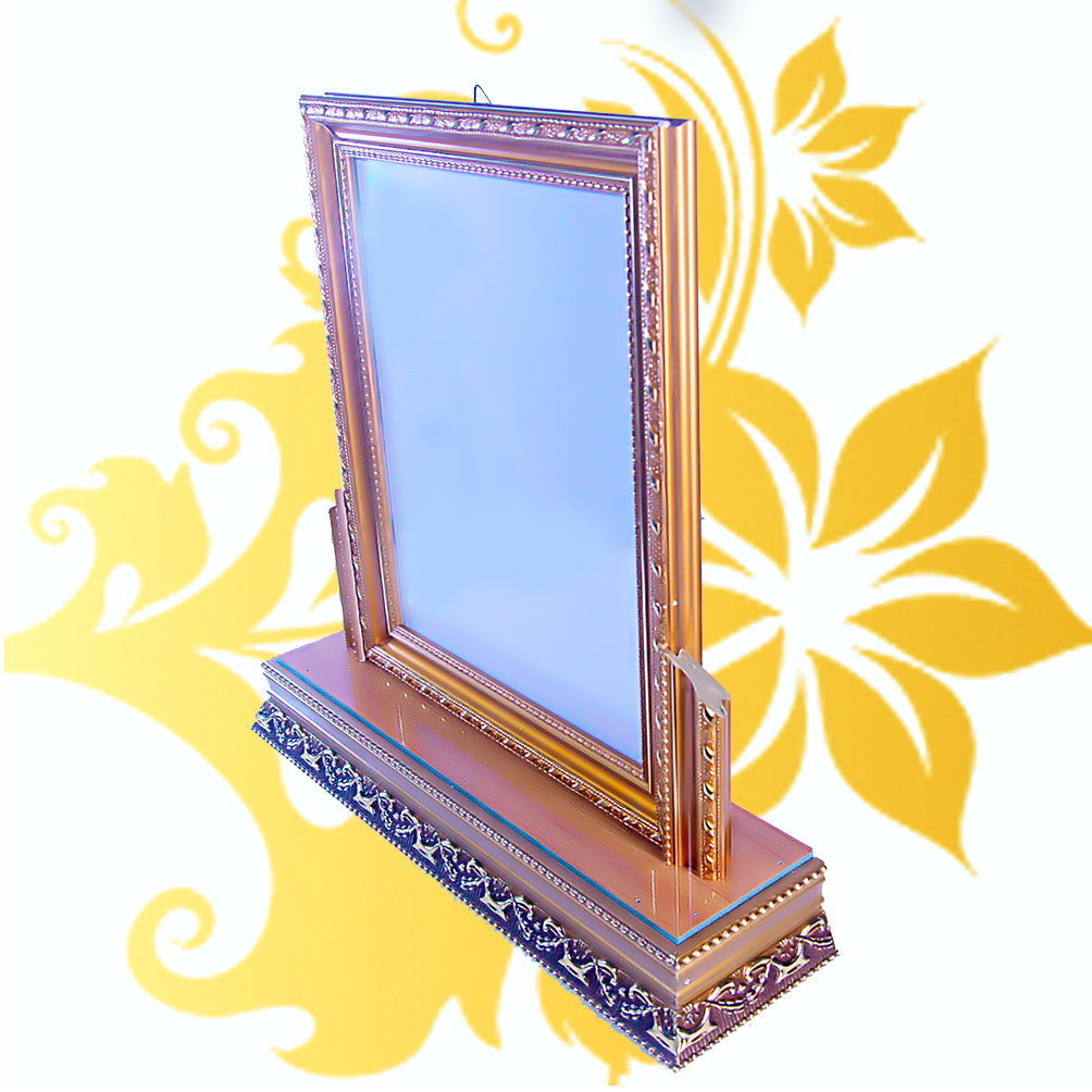 KHUNG ẢNH THỜ . Có đế cao .Cở ảnh 20 x25  .Mã sản phẩm KĐC 20 X25 V. Màu vàng -Mặt kính phía trước.