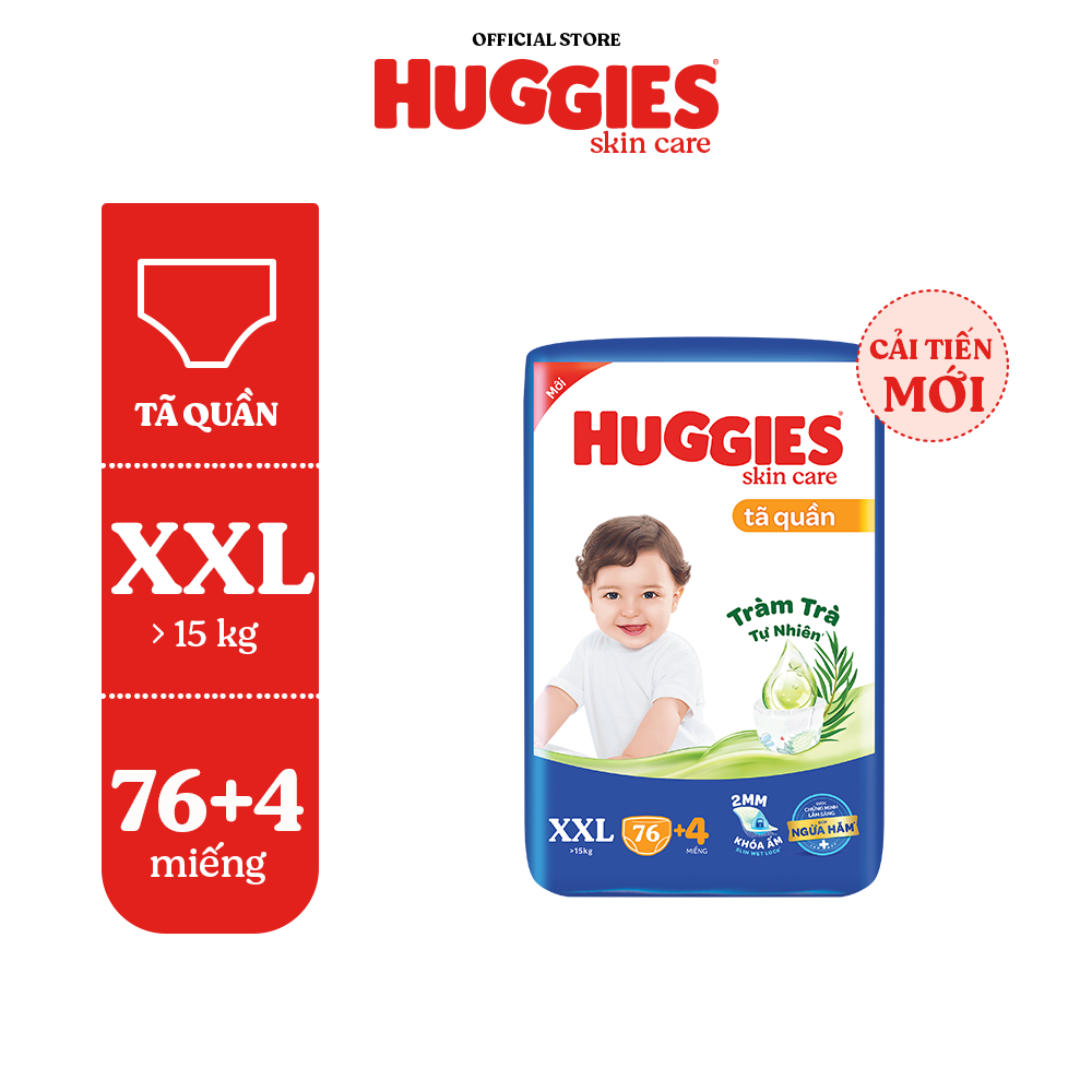 [Tặng miếng tã] Tã quần Huggies Skincare Mega Jumbo M106_L96+8_XL84+4_XXL76+4