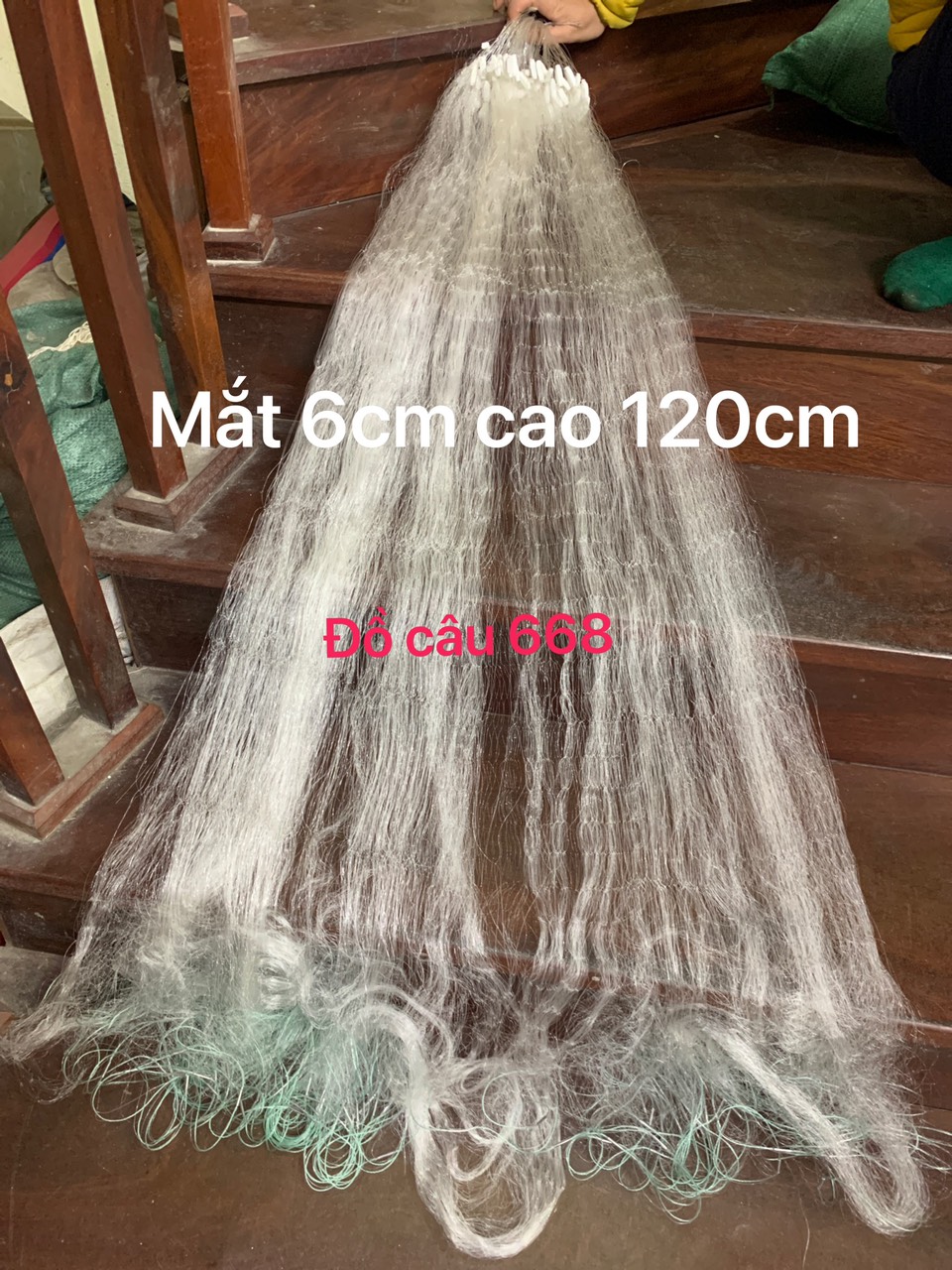 Lưới đánh bắt cá 3 màn , mắt 6cm dài 42m hoặc 85m