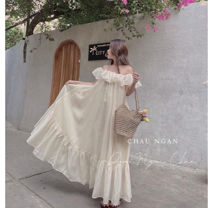Váy Đi Biển Đẹp  Lami Shop  Váy trễ vai đi biển đẹp Màu trắng thanh lịch  nhẹ nhàng mà cuốn hút Size S M Giá 450k Chất vải voan vaytrevai 