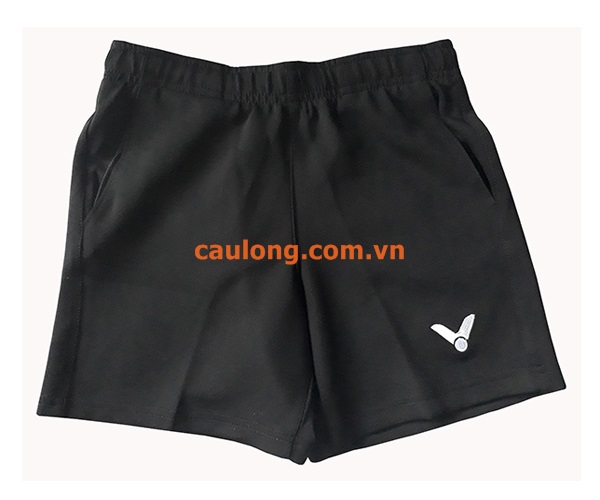 Quần Short Cầu Lông Nam Victor Đen Trơn
