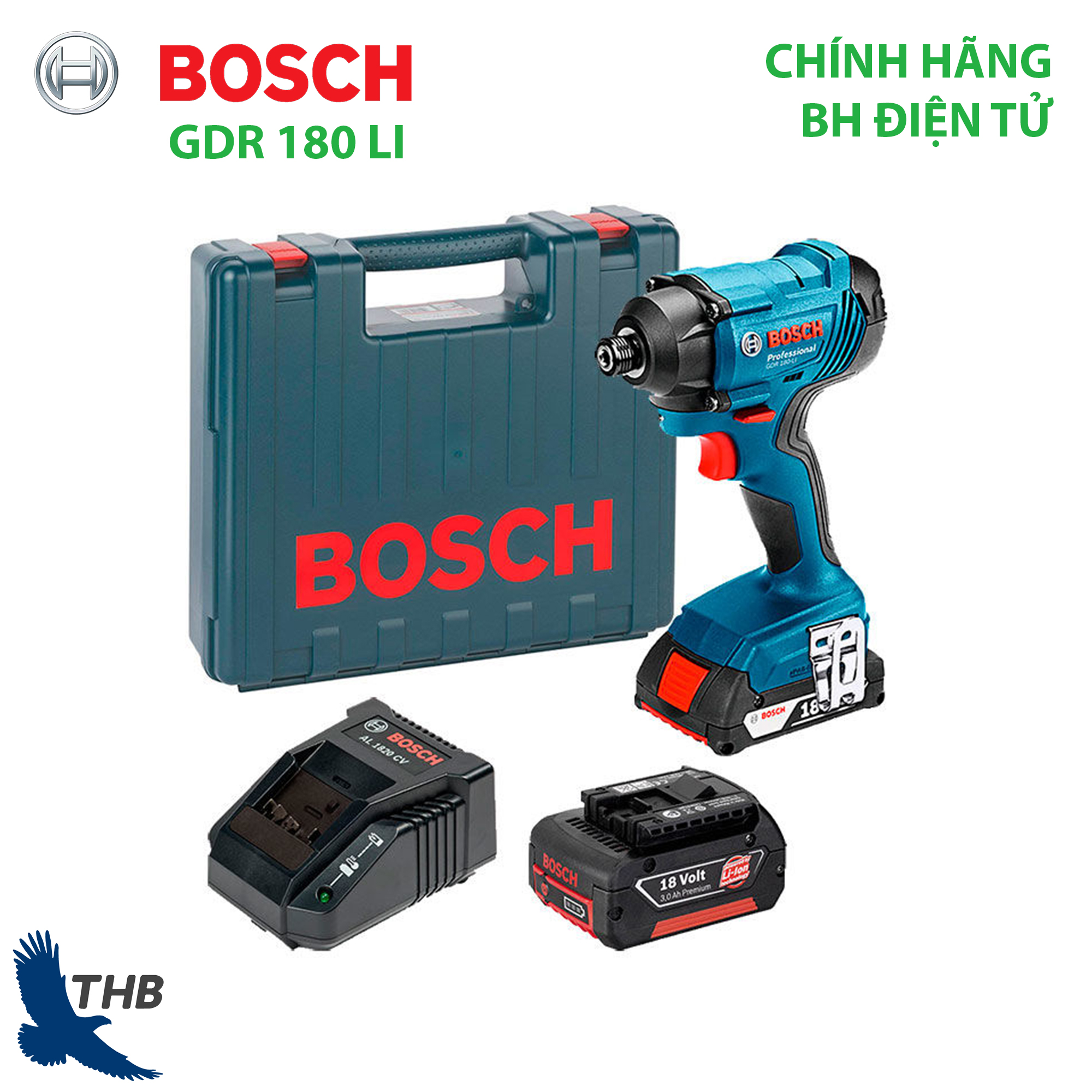 [Trả góp 0%] Máy vặn ốc vít dùng pin Bosch GDR 180-LI - sản phẩm thế hệ mới của thương hiệu Bosch với công nghệlithium-ion hoàn hảo