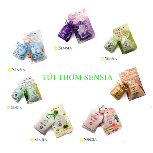 Túi thơm Sensia treo tủ quần áo, để trong túi xách giúp khử mùi, làm thơm (hương hoa oải hương, gió biển, táo xanh, cỏ hoa, hoa sữa, hương quế, nhiệt đới, gỗ đàn hương)
